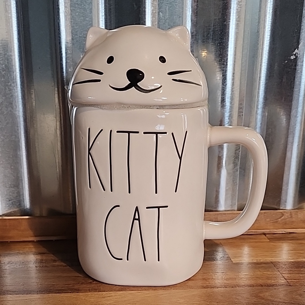 Rae Dunn Cream Kitty Cat Mug